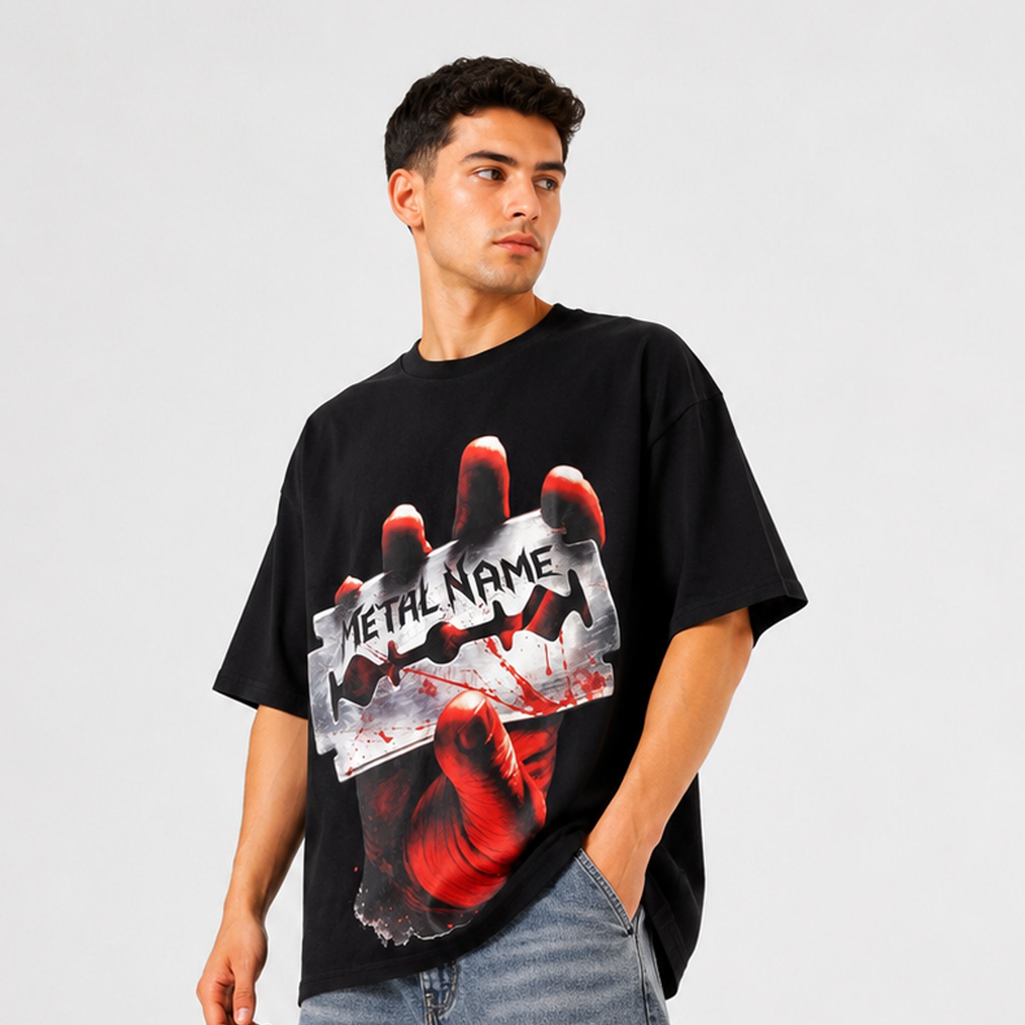 METAL NAME Oversized T-shirt