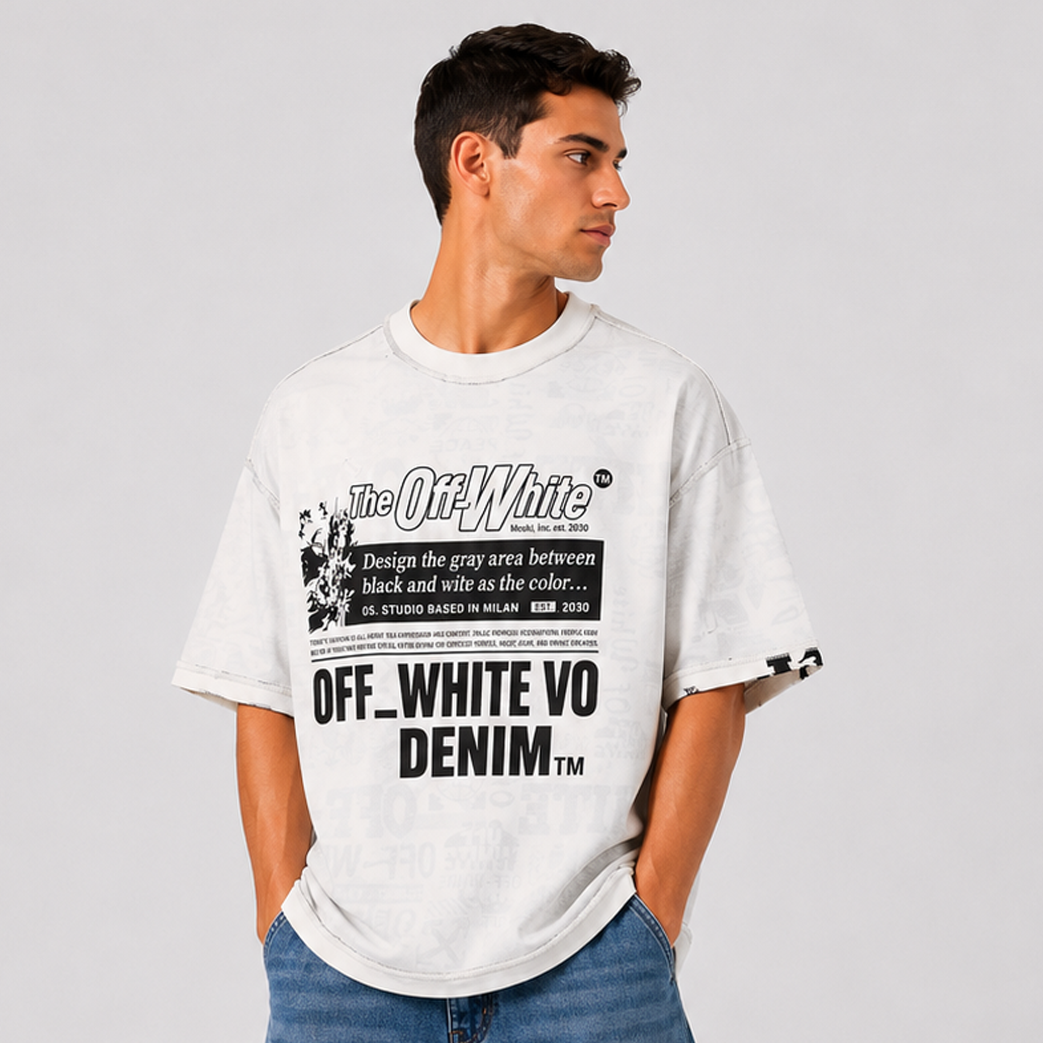 DOUBLE-FACE OFFWHITE Oversized T-shirt