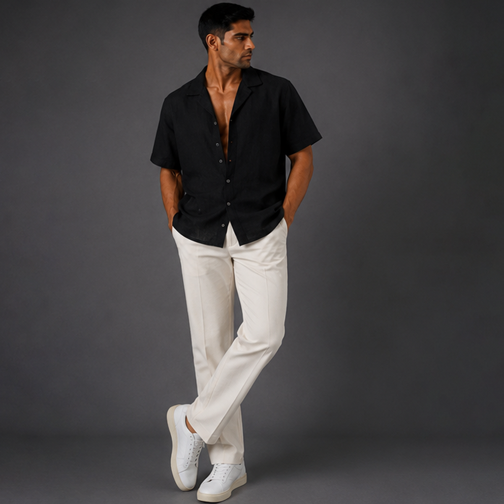Linen Regular Fit Short Sleeve Shirt