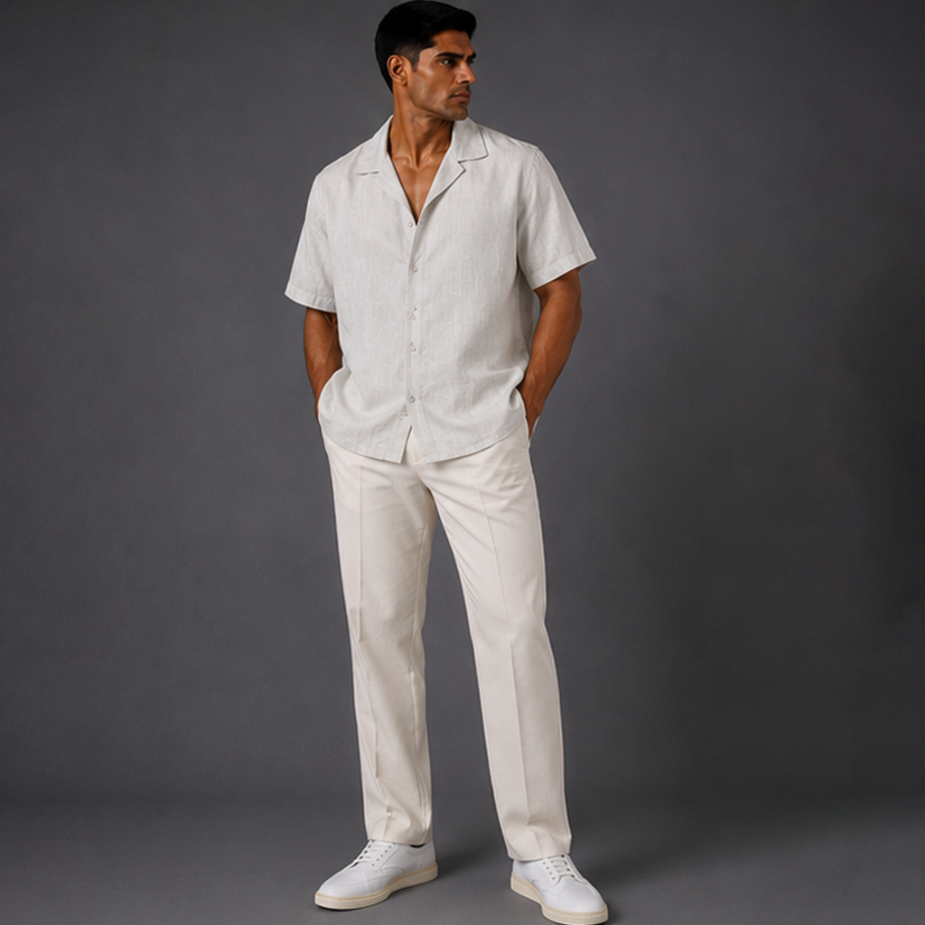 Linen Regular Fit Short Sleeve Shirt