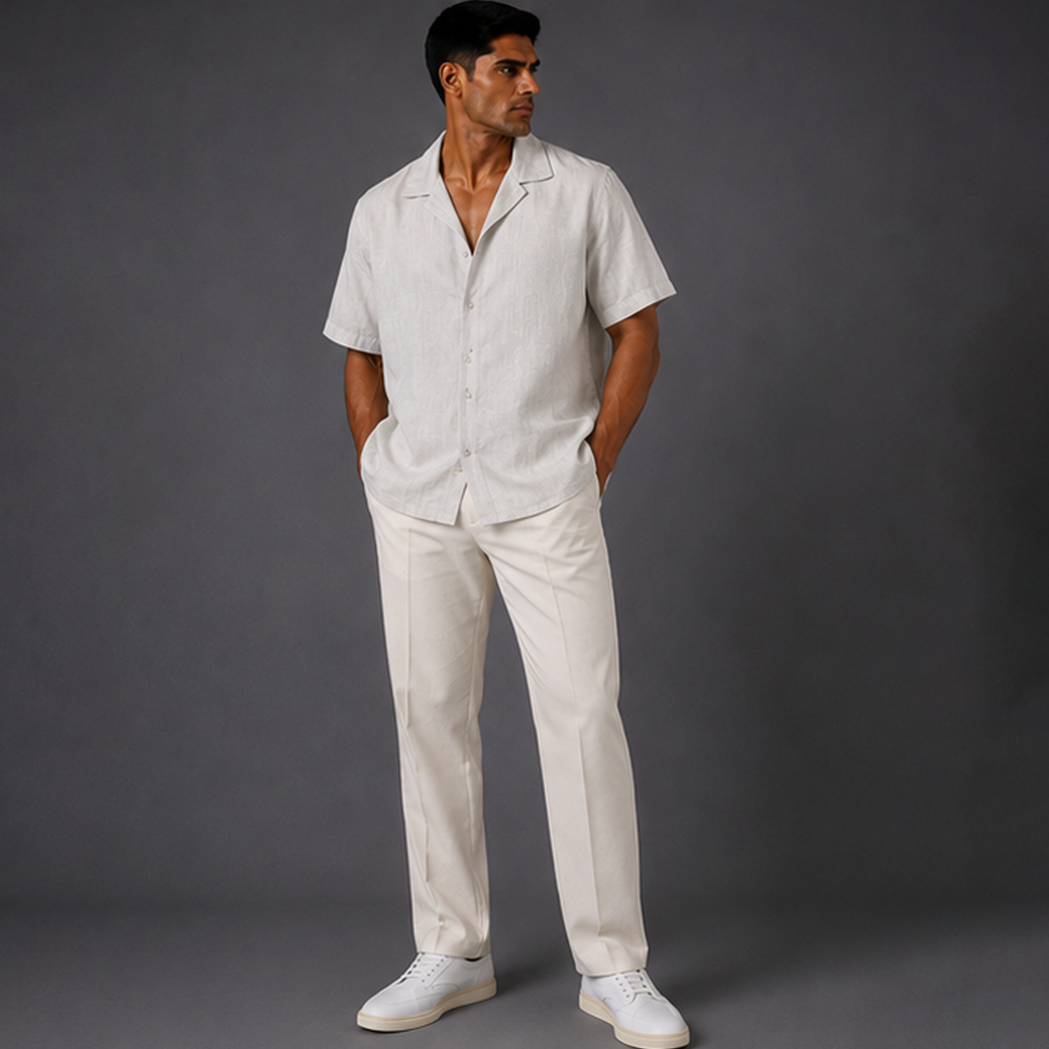 Linen Regular Fit Short Sleeve Shirt