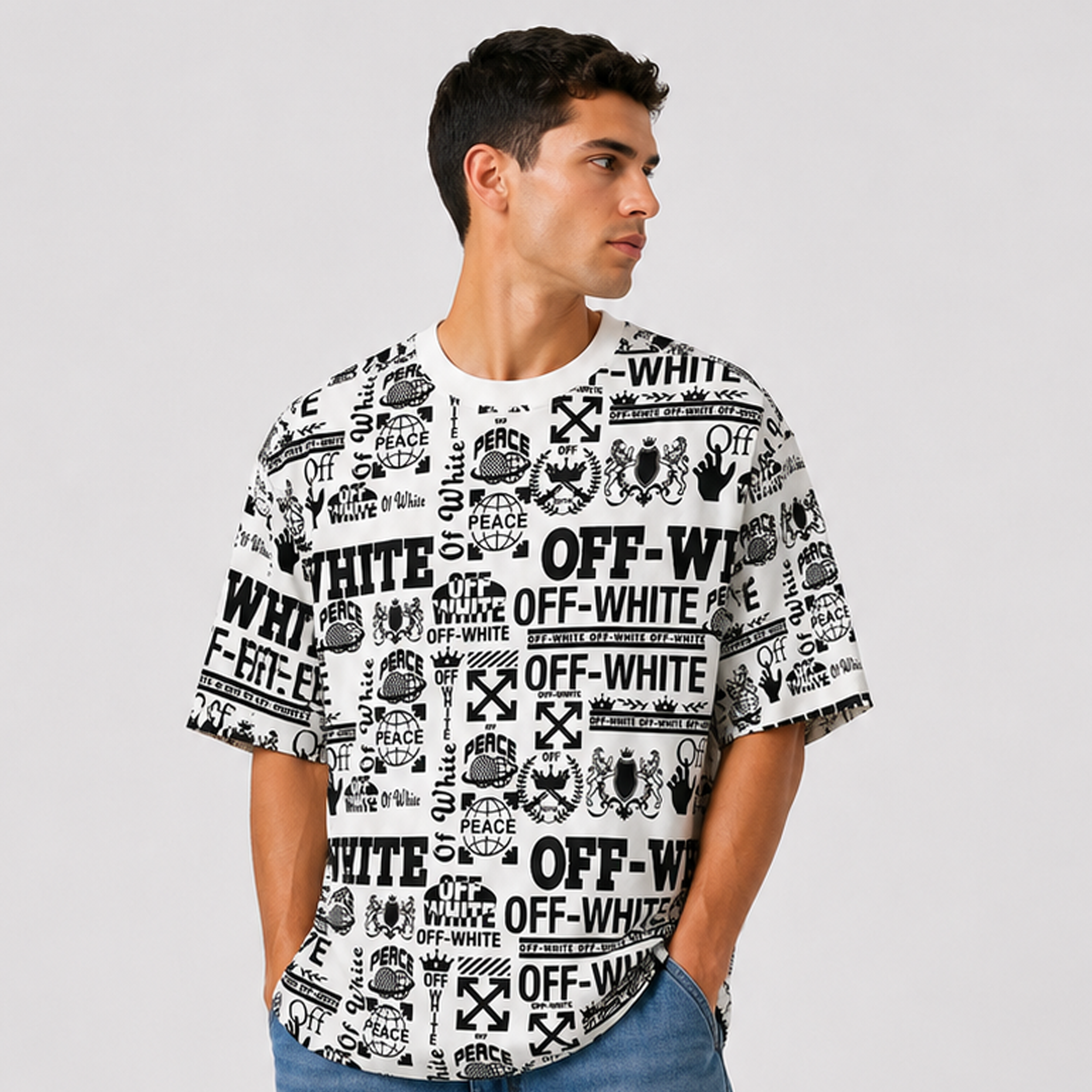 DOUBLE-FACE OFFWHITE Oversized T-shirt