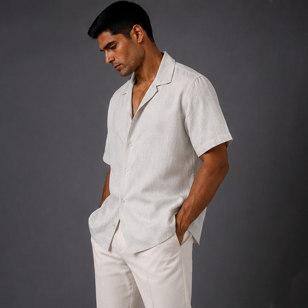 Linen Regular Fit Short Sleeve Shirt