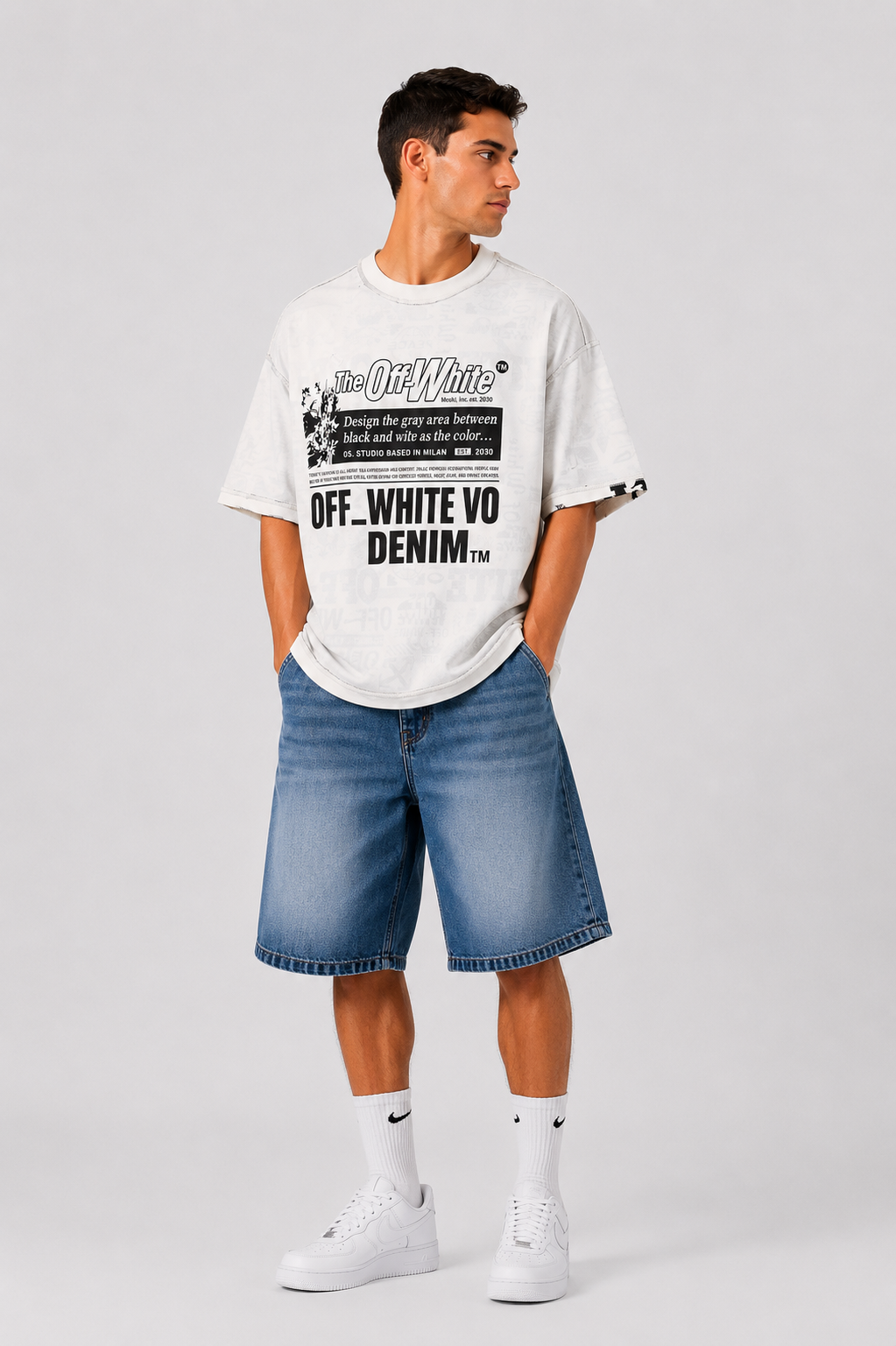 DOUBLE-FACE OFFWHITE Oversized T-shirt