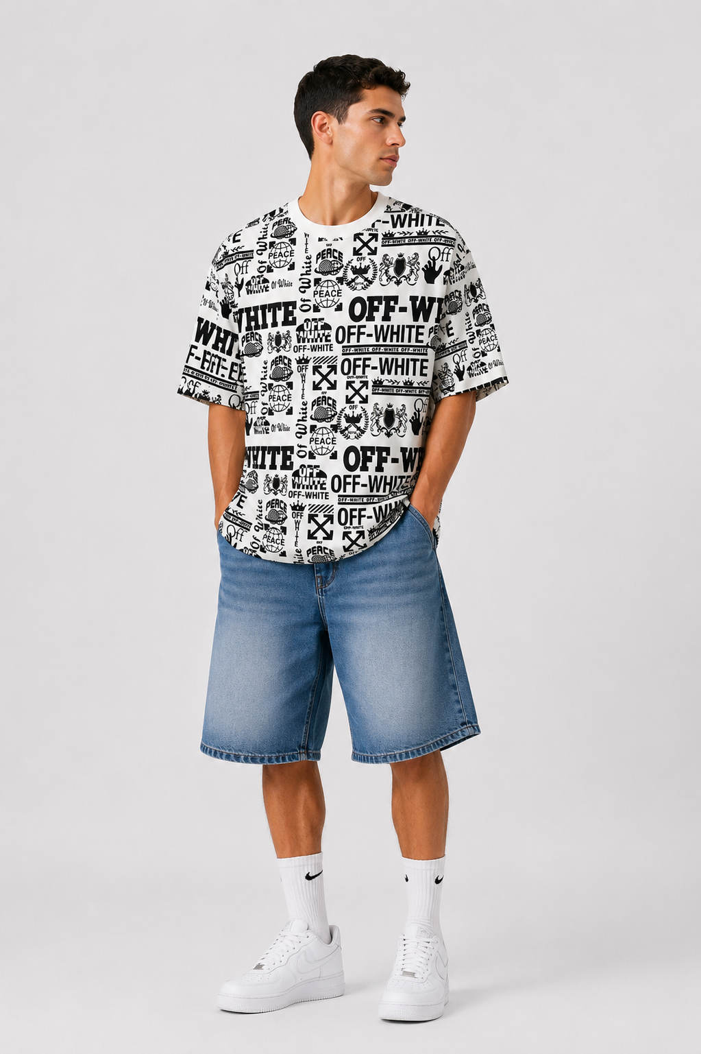 DOUBLE-FACE OFFWHITE Oversized T-shirt
