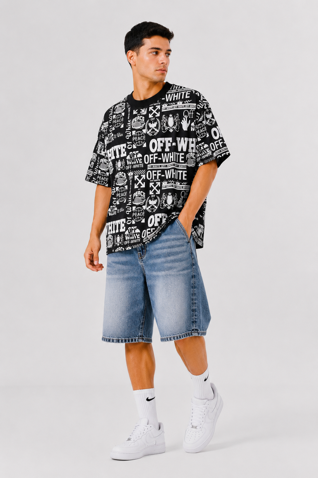 DOUBLE-FACE OFFWHITE Oversized T-shirt