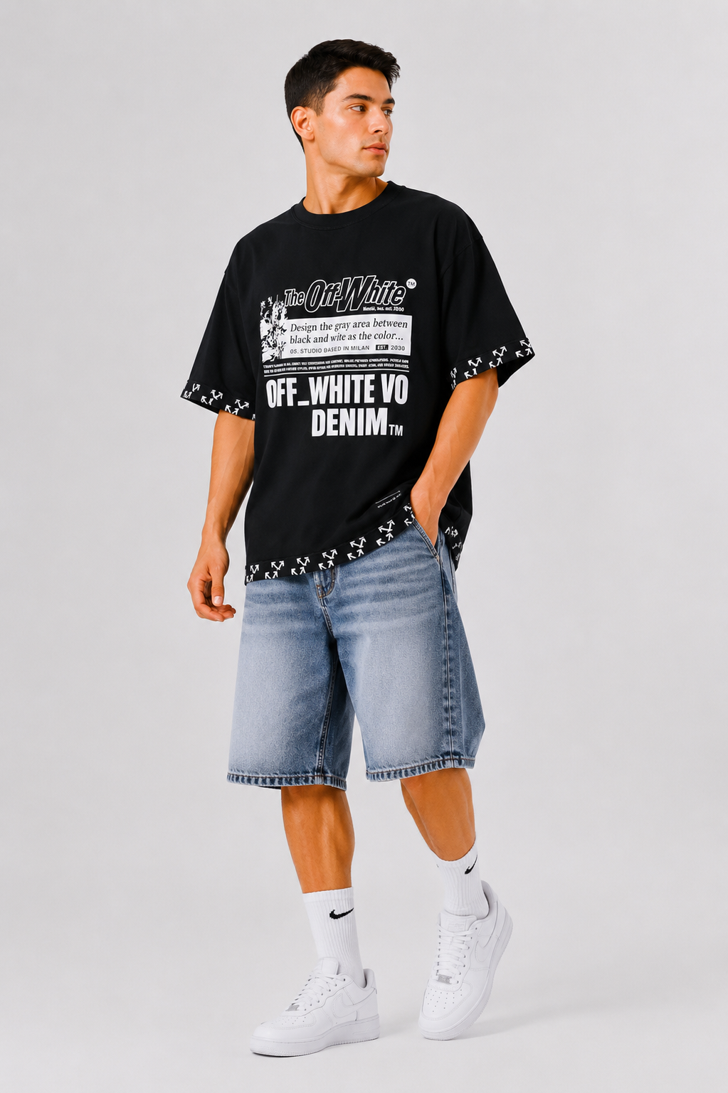 DOUBLE-FACE OFFWHITE Oversized T-shirt