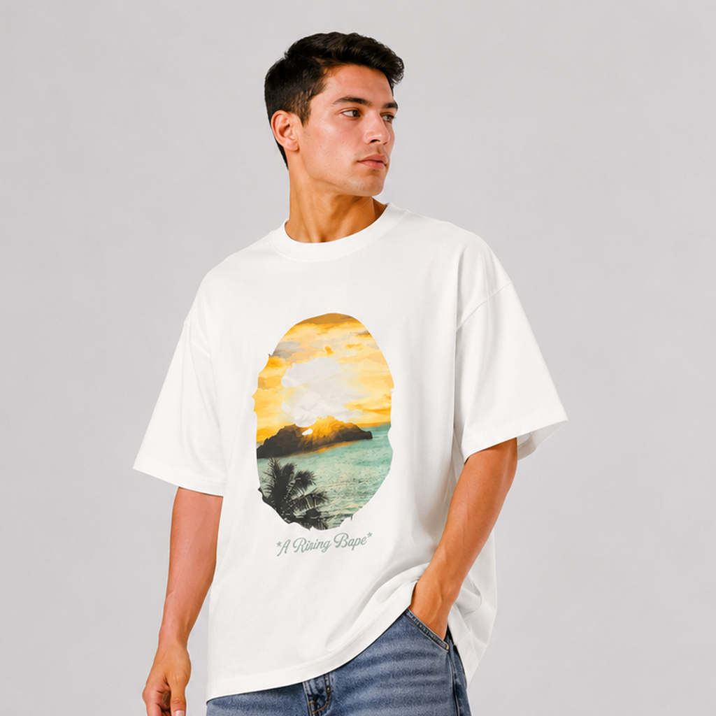 A RISING BAPE Oversized T-shirt