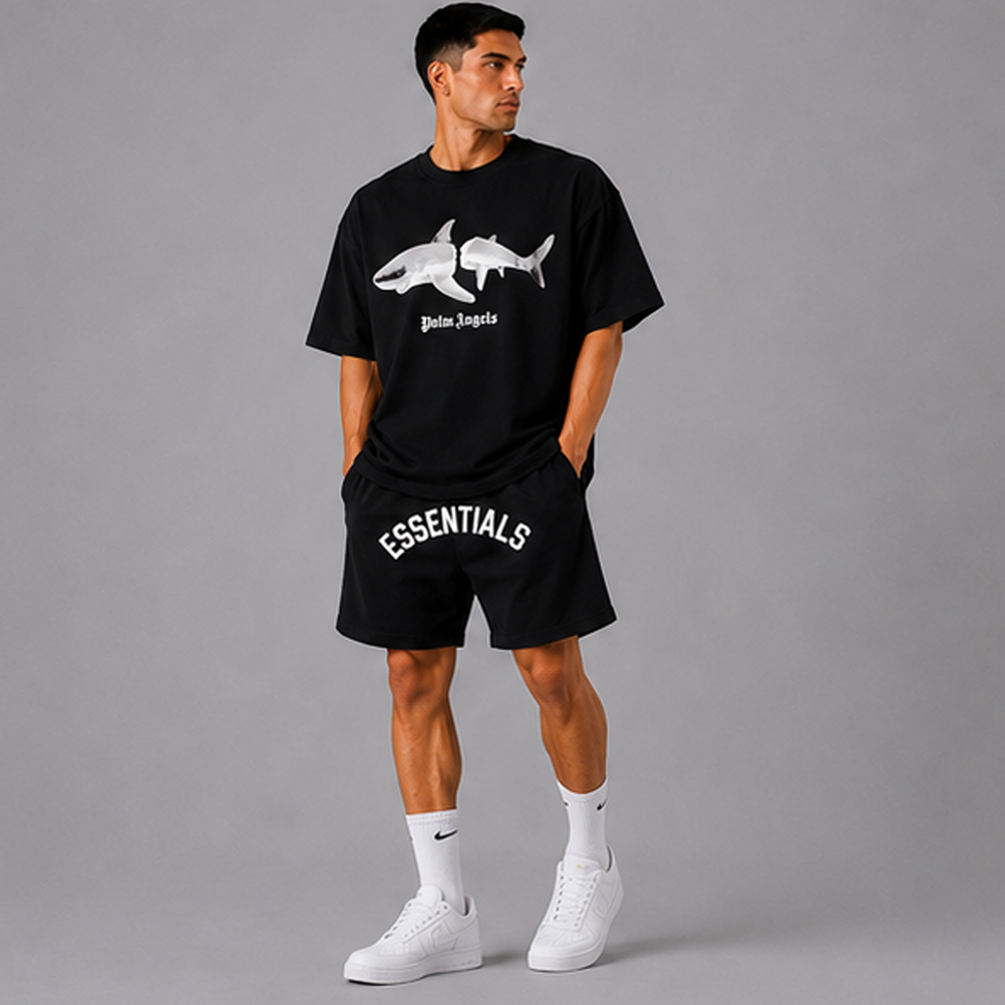 PALM ANGELS SHARK Oversized T-shirt