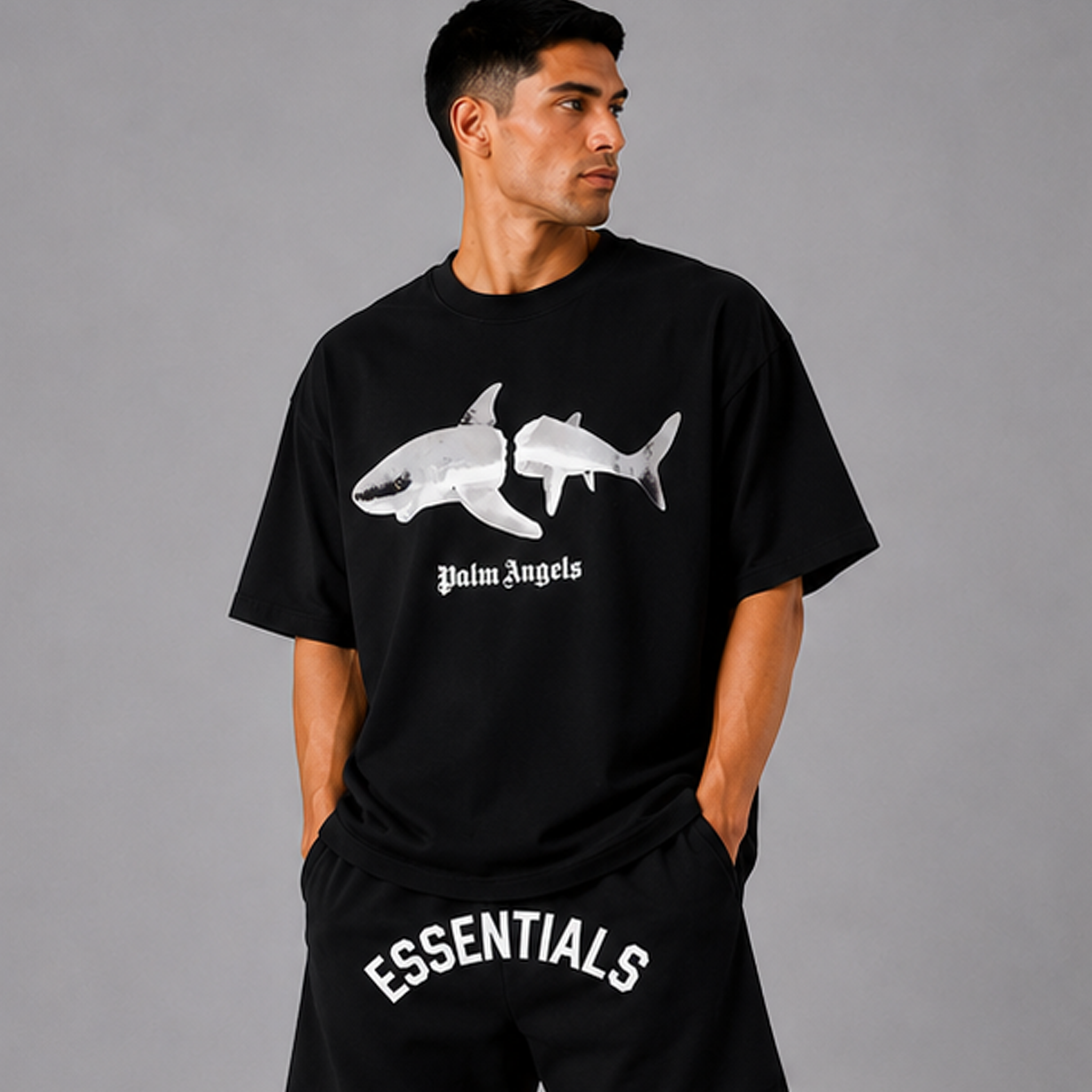 PALM ANGELS SHARK Oversized T-shirt