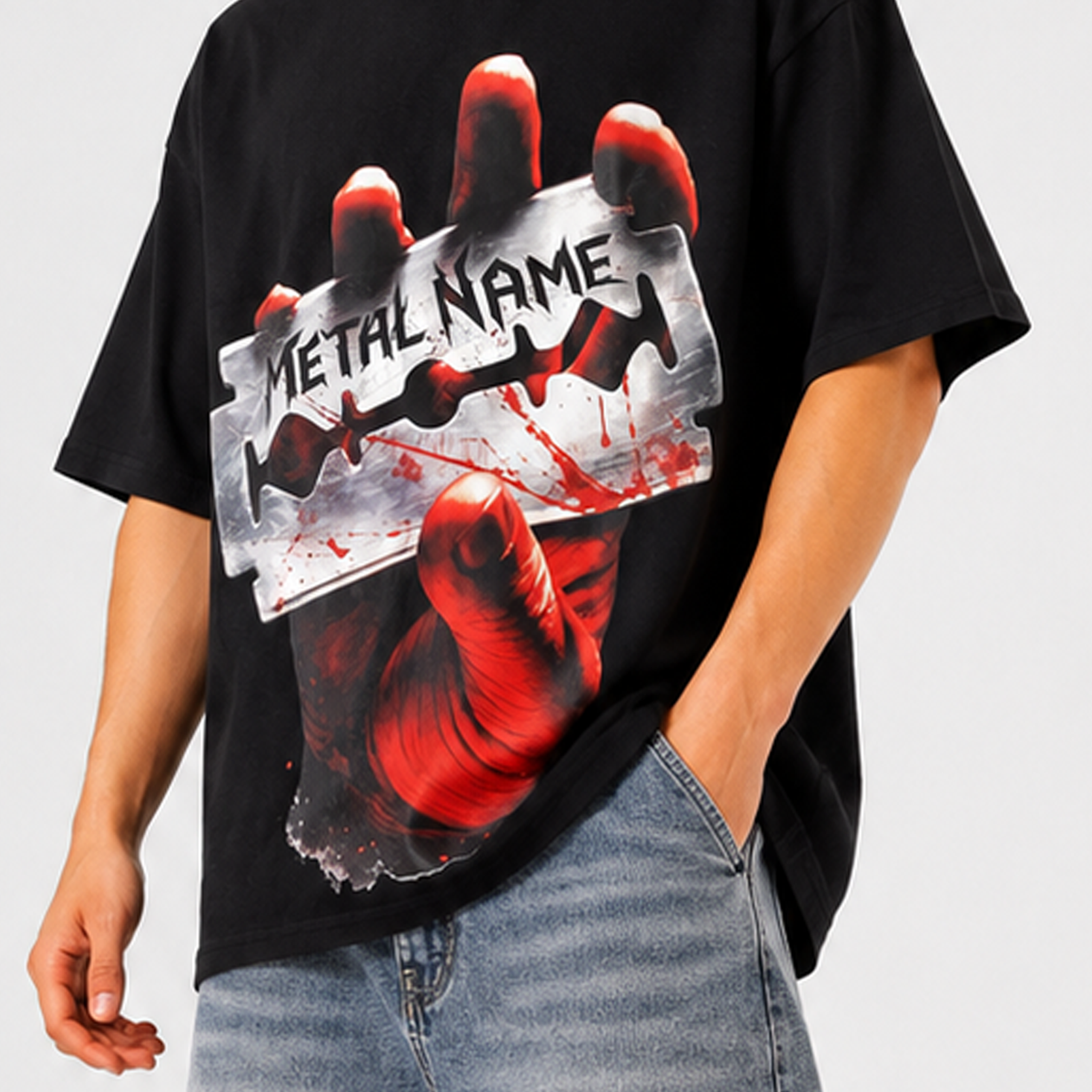 METAL NAME Oversized T-shirt