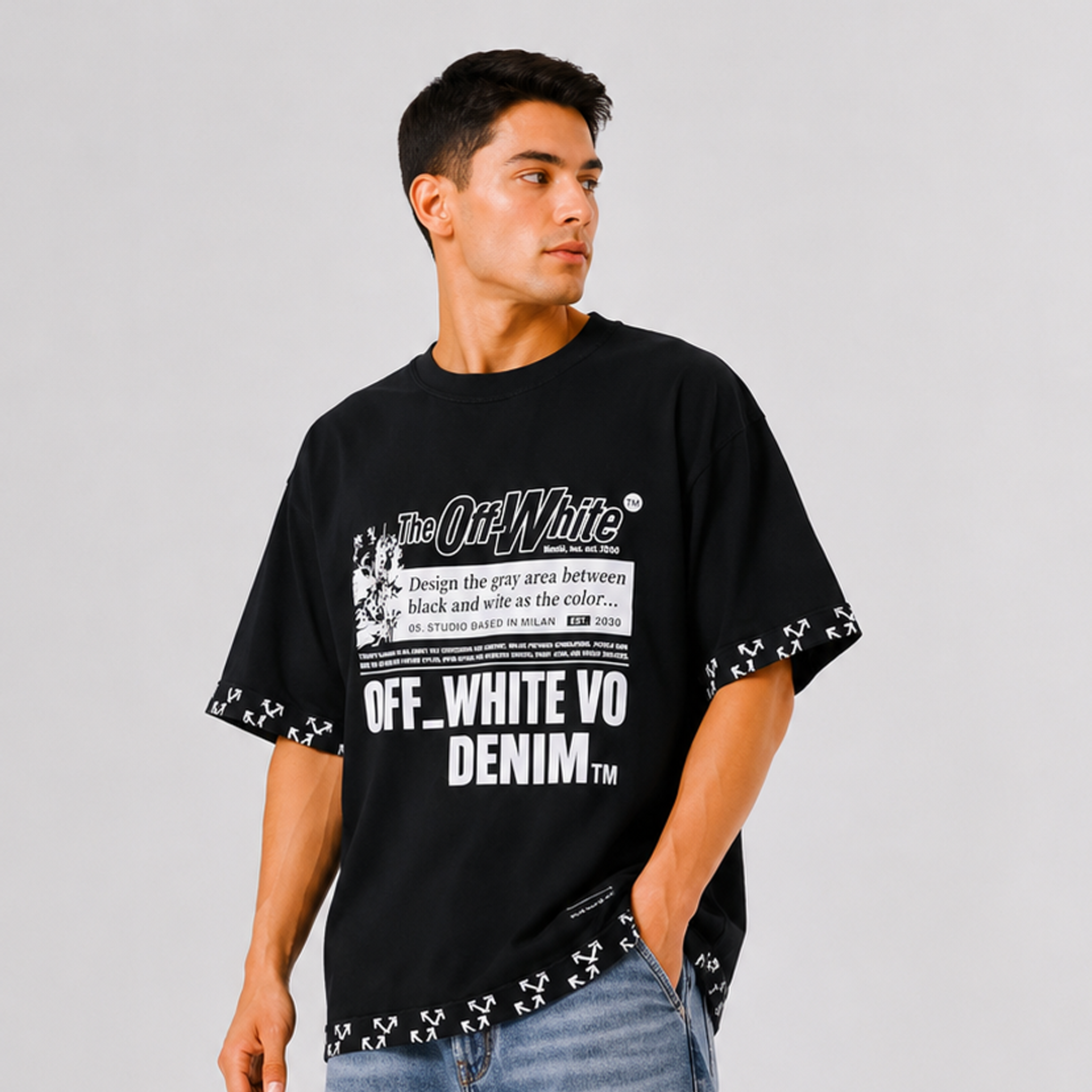 DOUBLE-FACE OFFWHITE Oversized T-shirt